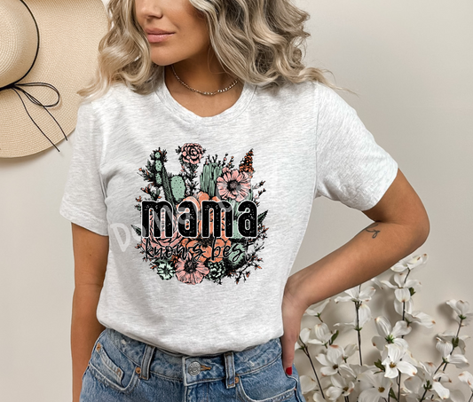 MAMA CACTUS FLORAL TEE