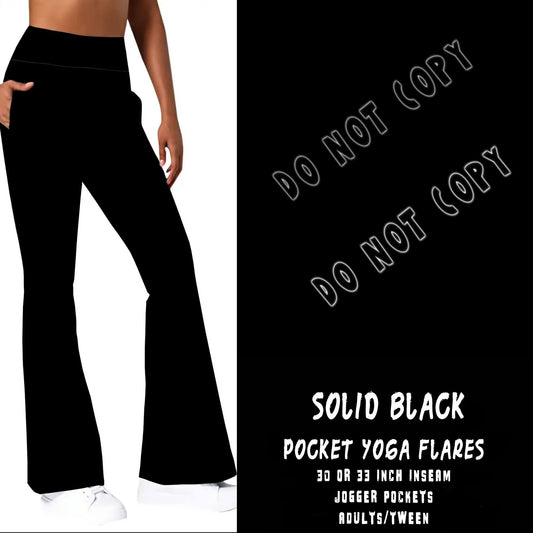 FLARES AND TEES RUN - SOLID BLACK - YOGA FLARES