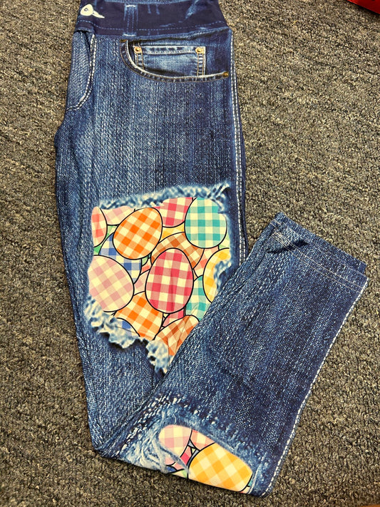 Denim gingam eggs patch