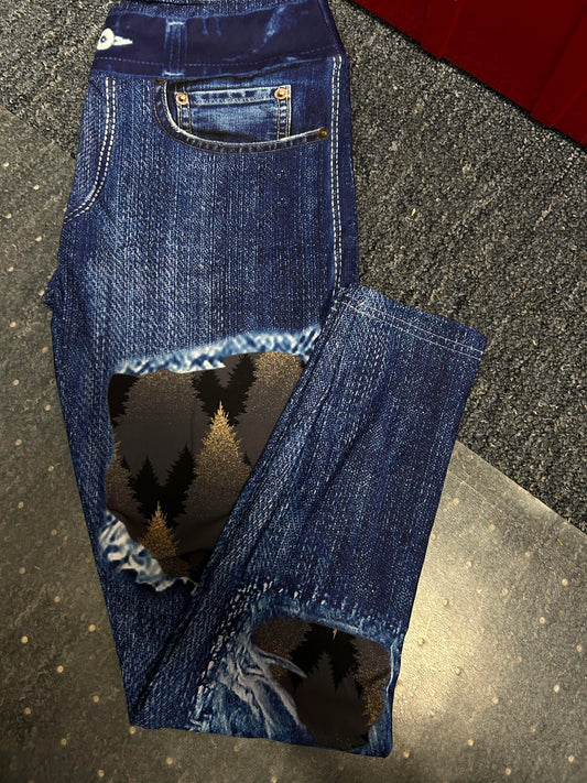 Denim golden Forrest patch