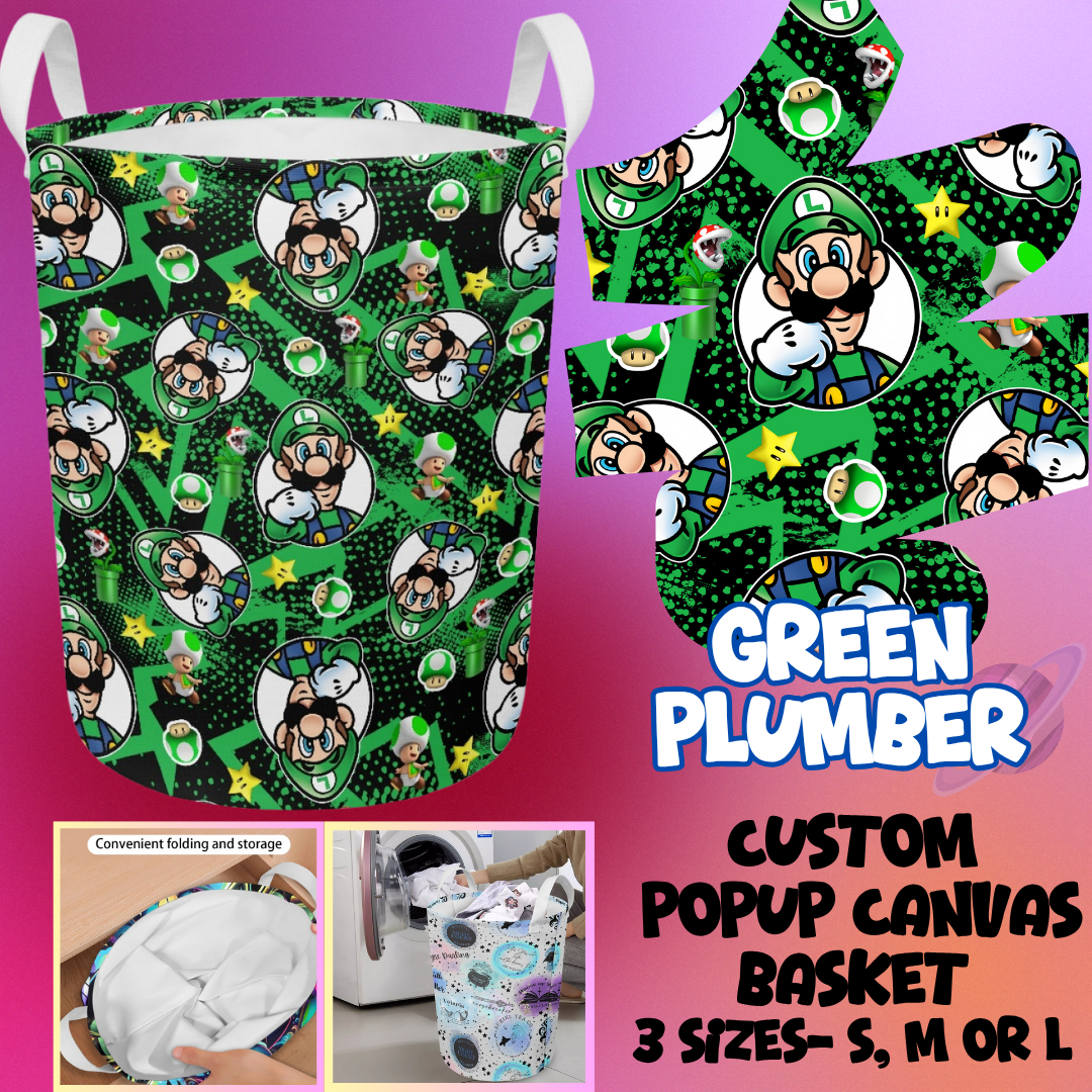 STORAGE BASKET RUN-GREEN PLUMBER-3 SIZES-PREORDER CLOSING 8/5