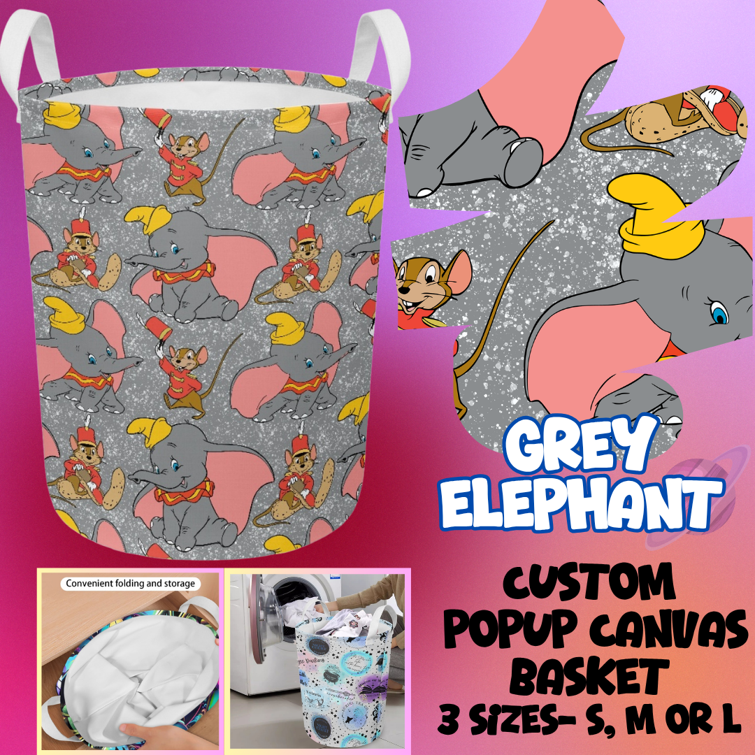 STORAGE BASKET RUN-GREY ELEPHANT-3 SIZES-PREORDER CLOSING 8/5