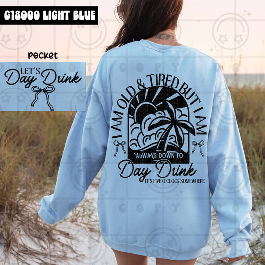 OLD AND TIRED DOUBLE SIDED SWEATSHIRT