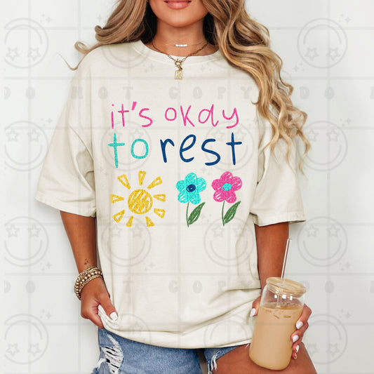 ITS OKAY TO REST DOODLE TEE