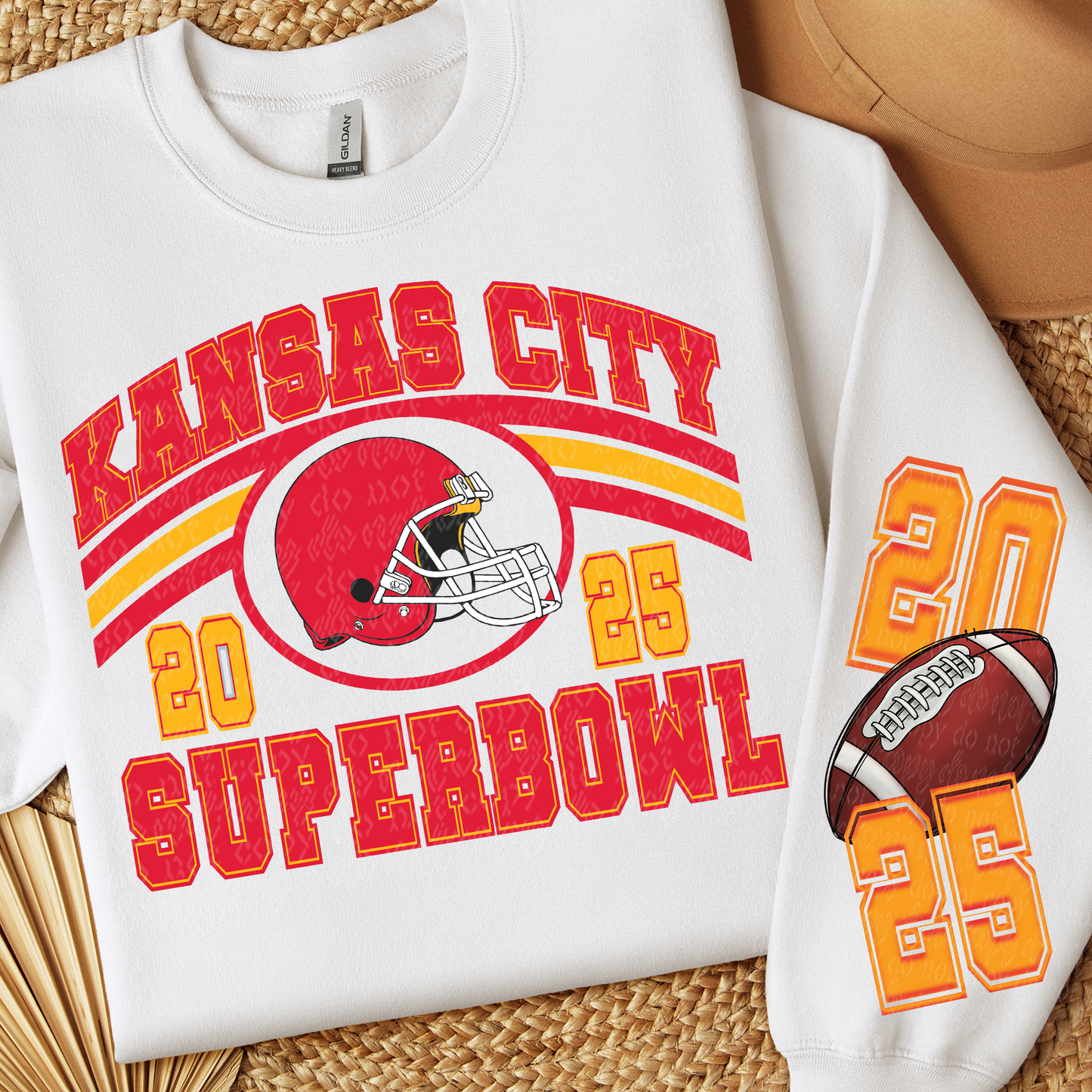 KAN FOOTBALL GAME SWEATSHIRT W/ SLEEVE PRINT