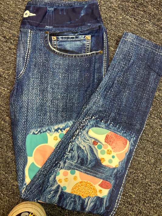Denim Large and small dot denim Patch