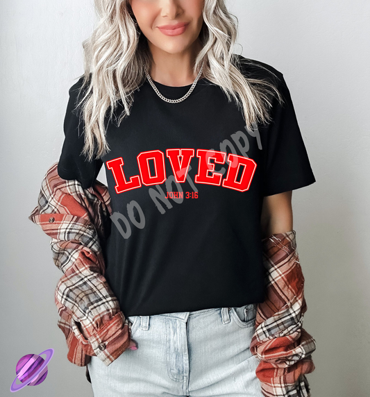 LOVED RED TEE