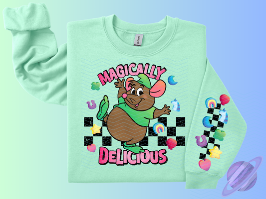 MAGICALLY DELICIOUS SWEATSHIRT W/ SLEEVE PRINT