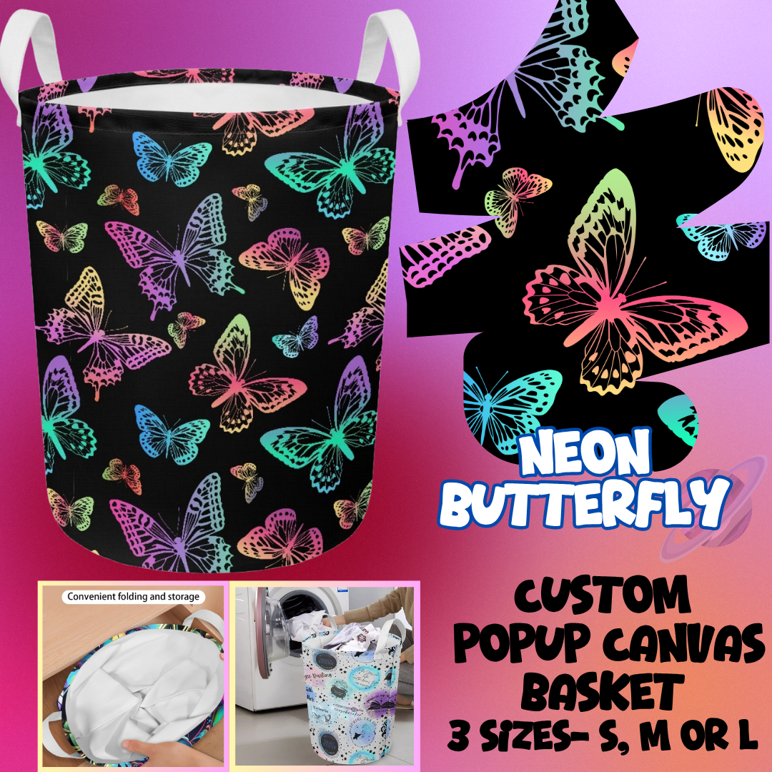 STORAGE BASKET RUN-NEON BUTTERFLY-3 SIZES-PREORDER CLOSING 8/5