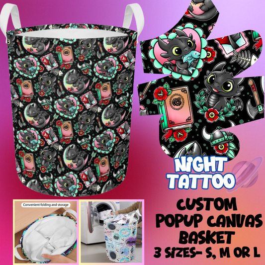 STORAGE BASKET RUN-NIGHT TATTOO-3 SIZES-PREORDER CLOSING 8/5