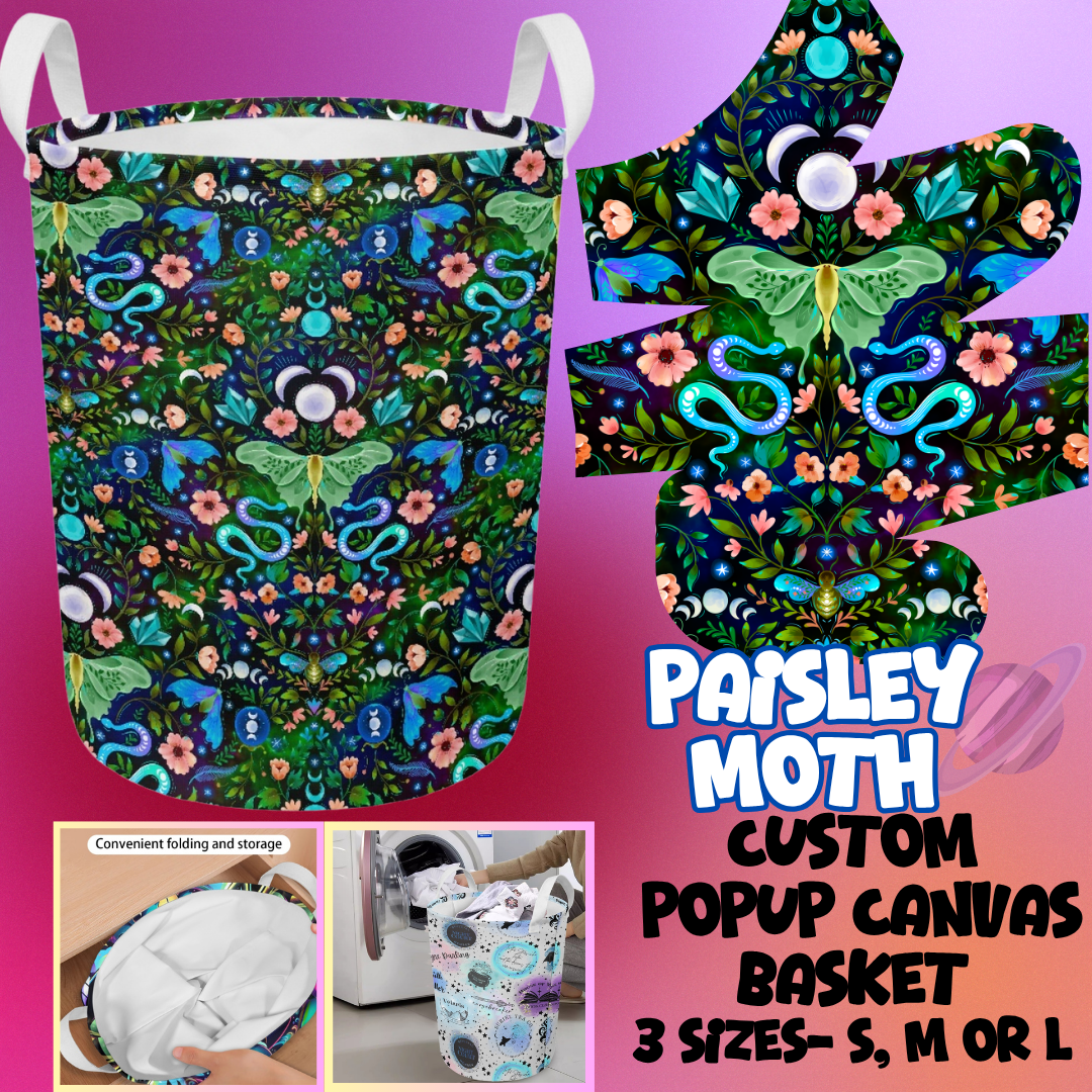 STORAGE BASKET RUN-PAISLEY MOTH-3 SIZES-PREORDER CLOSING 8/5