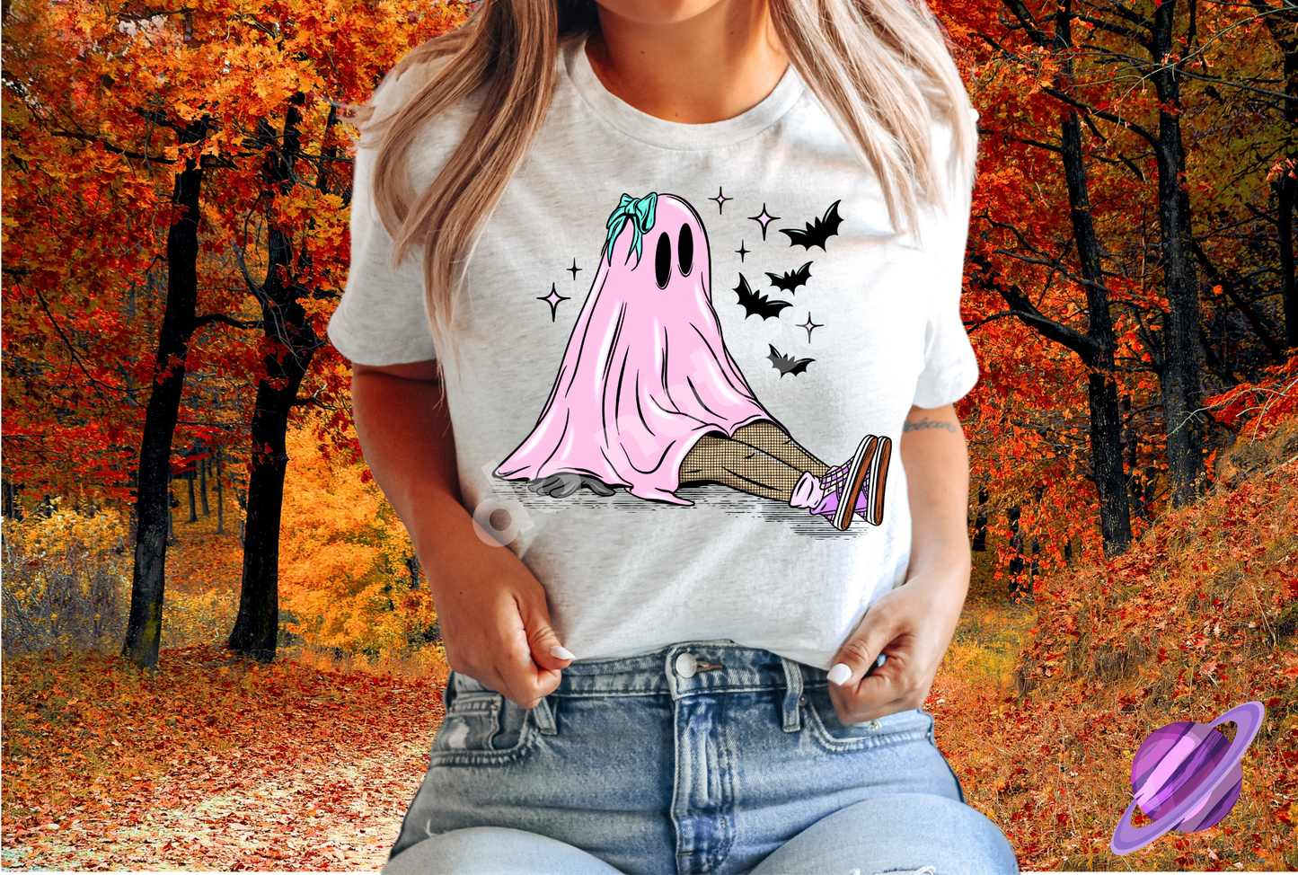 PASTEL PINK GHOST GIRL TEE