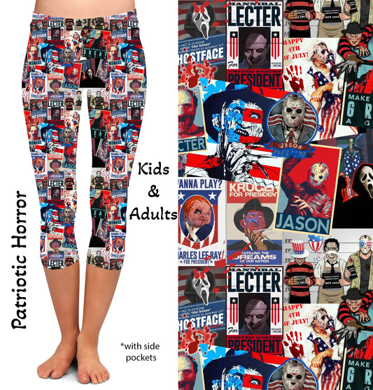 Patriotic Horror - Capri Legging with Pockets