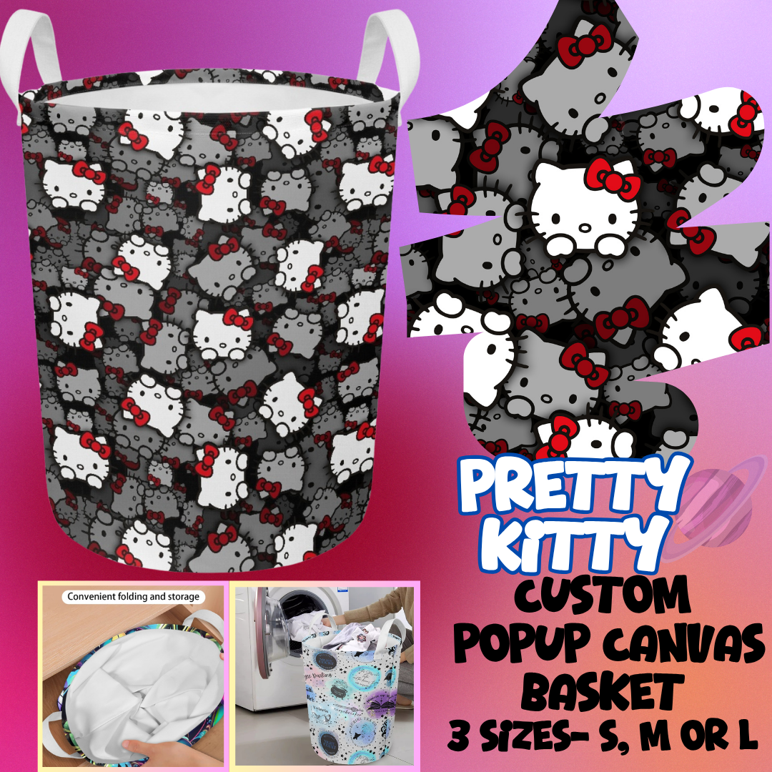 STORAGE BASKET RUN-PRETTY KITTY-3 SIZES-PREORDER CLOSING 8/5