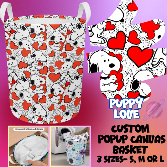 STORAGE BASKET RUN-PUPPY LOVE-3 SIZES-PREORDER CLOSING 8/5
