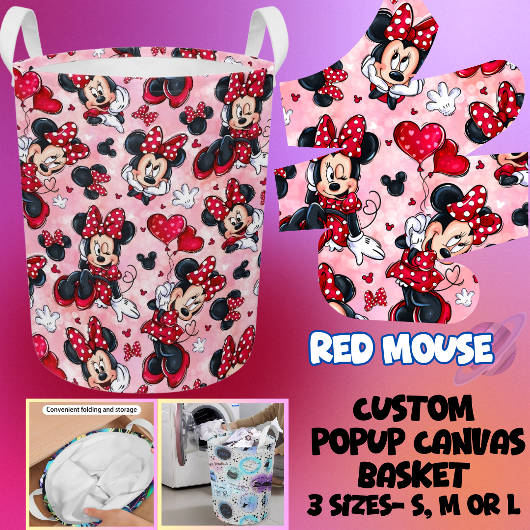 STORAGE BASKET RUN-RED MOUSE-3 SIZES-PREORDER CLOSING 8/5