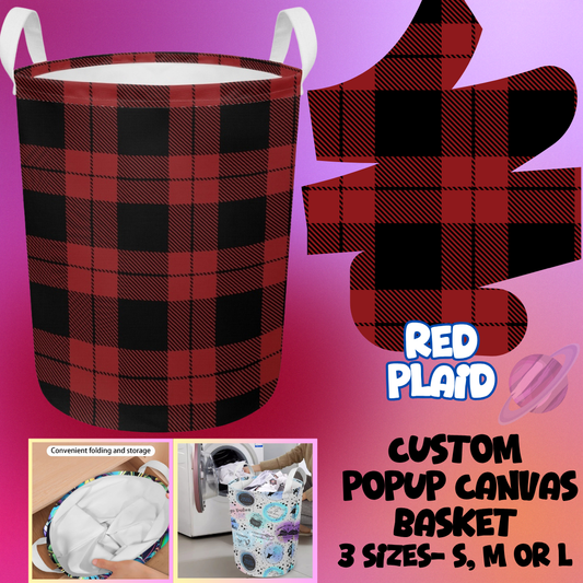 STORAGE BASKET RUN-RED PLAID-3 SIZES-PREORDER CLOSING 8/5