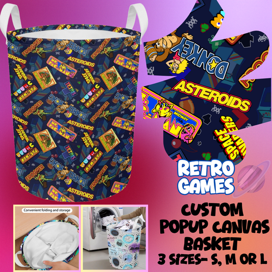 STORAGE BASKET RUN-RETRO GAMES-3 SIZES-PREORDER CLOSING 8/5