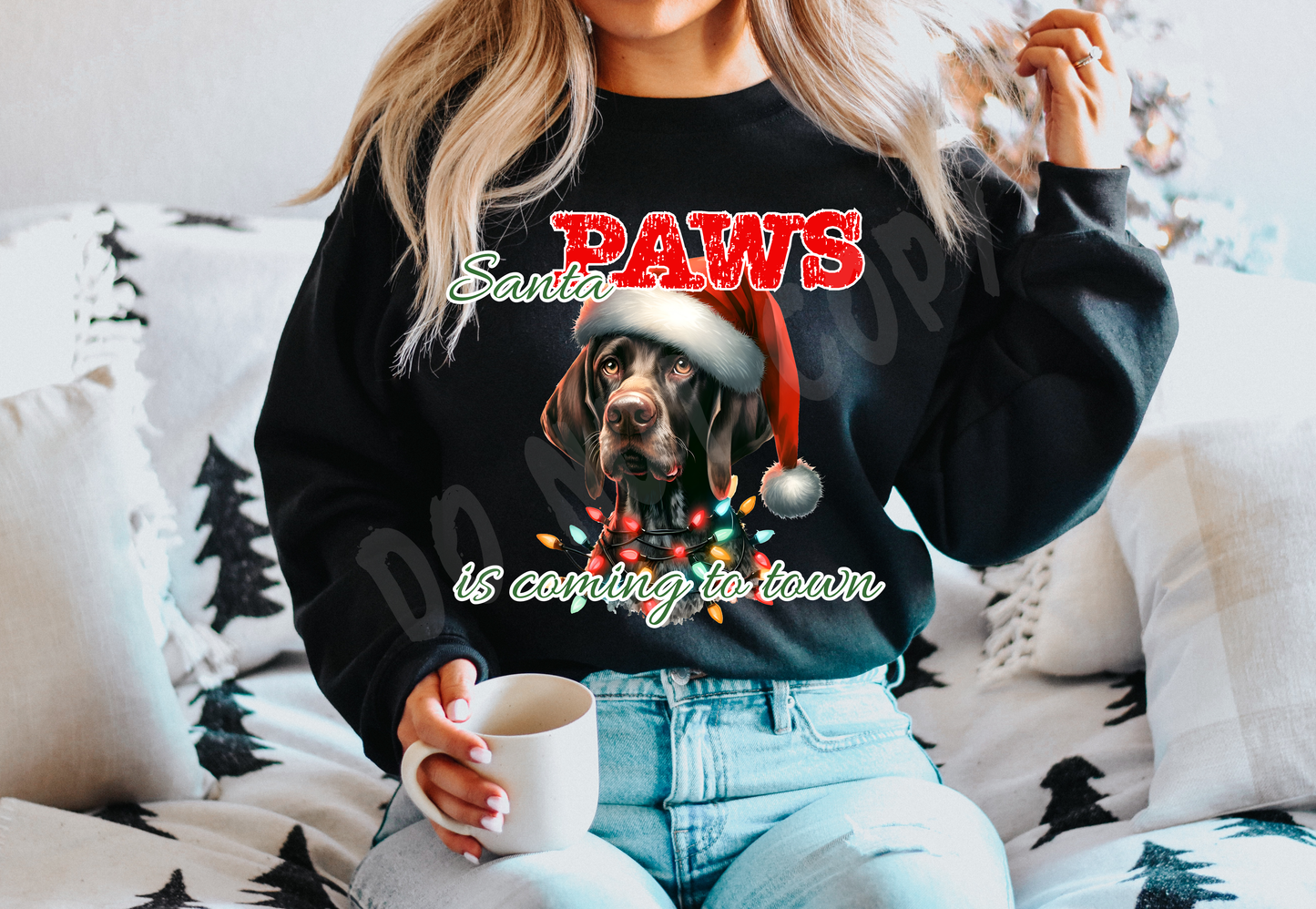 SANTA PAWS 30-GERMAN SHORTHAIRED POINTER- CREWNECK SWEATSHIRT