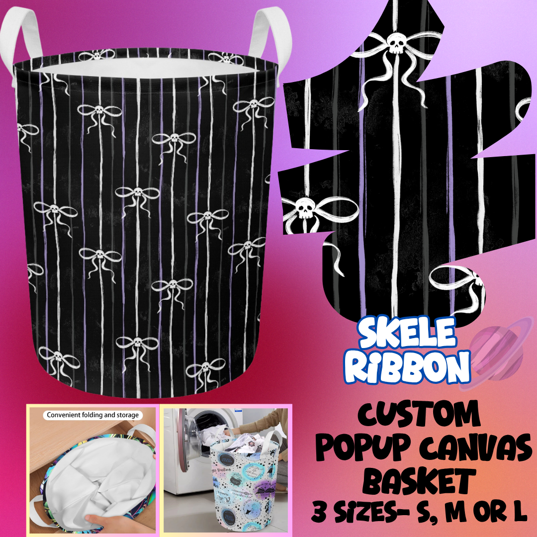 STORAGE BASKET RUN-SKELE RIBBON-3 SIZES-PREORDER CLOSING 8/5