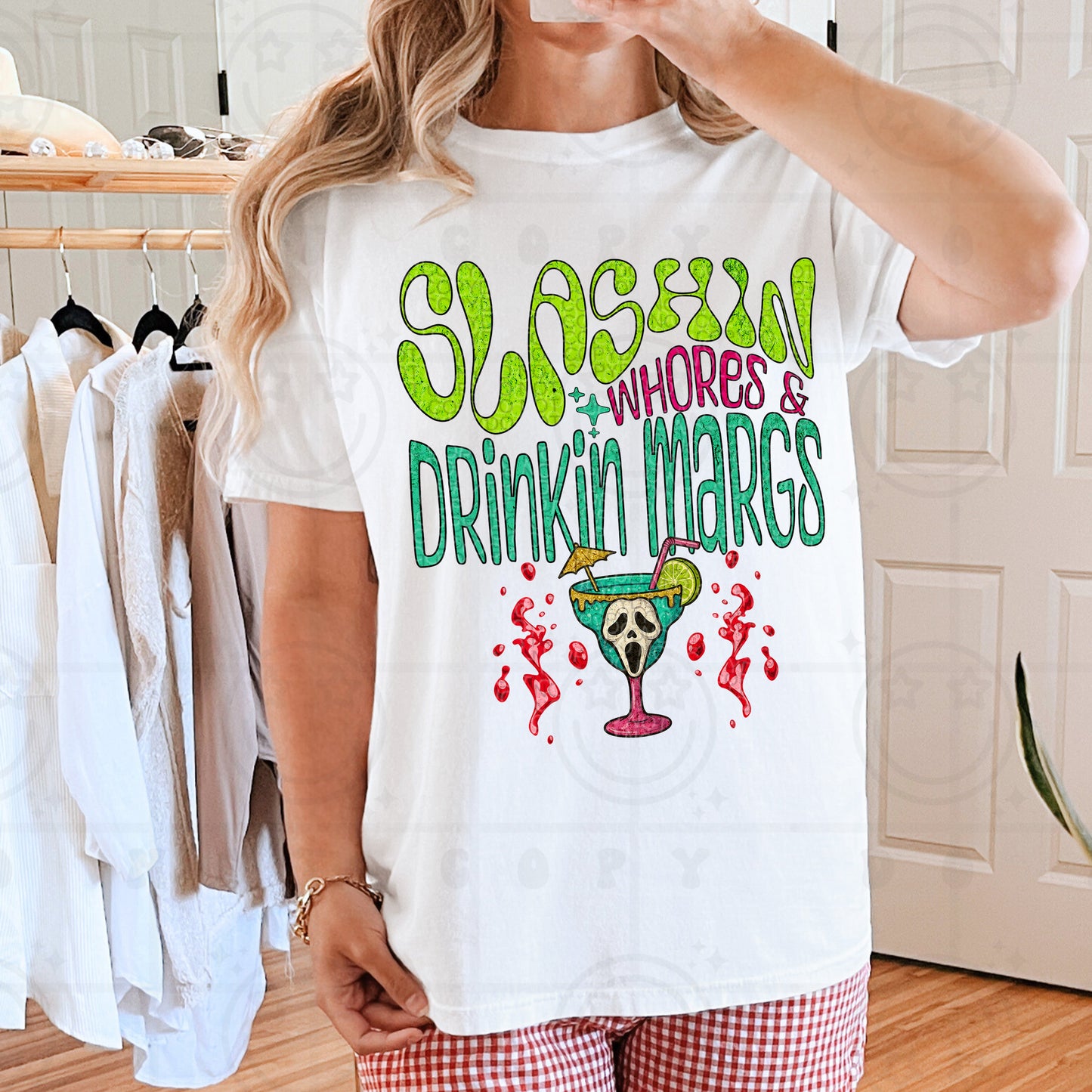 SLASHIN WHORES AND DRINKIN TEE