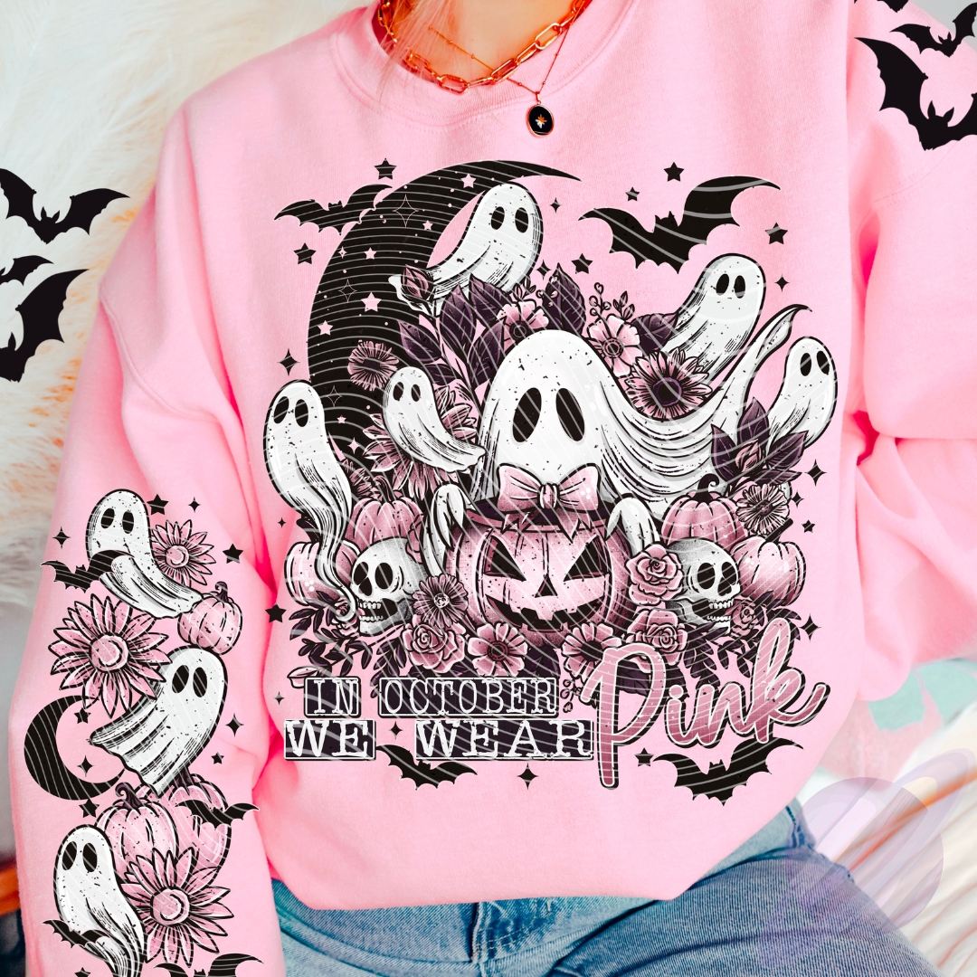 SPOOKY BC- CREW SWEATSHIRT W/ SLEEVE PRINT