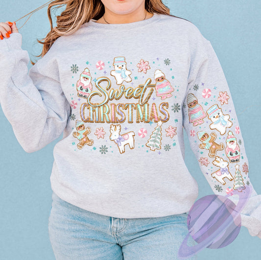XMAS IN JULY-SWEET XMAS-CREWNECK SWEATSHIRT W/ SLEEVE PRINT