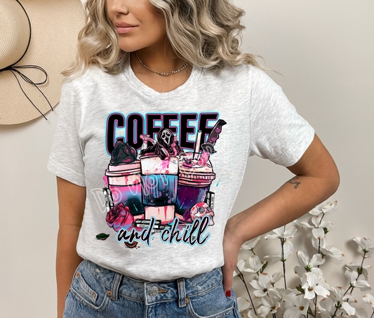 COFFEE AND CHILL -UNISEX TEE ADULTS/KIDS