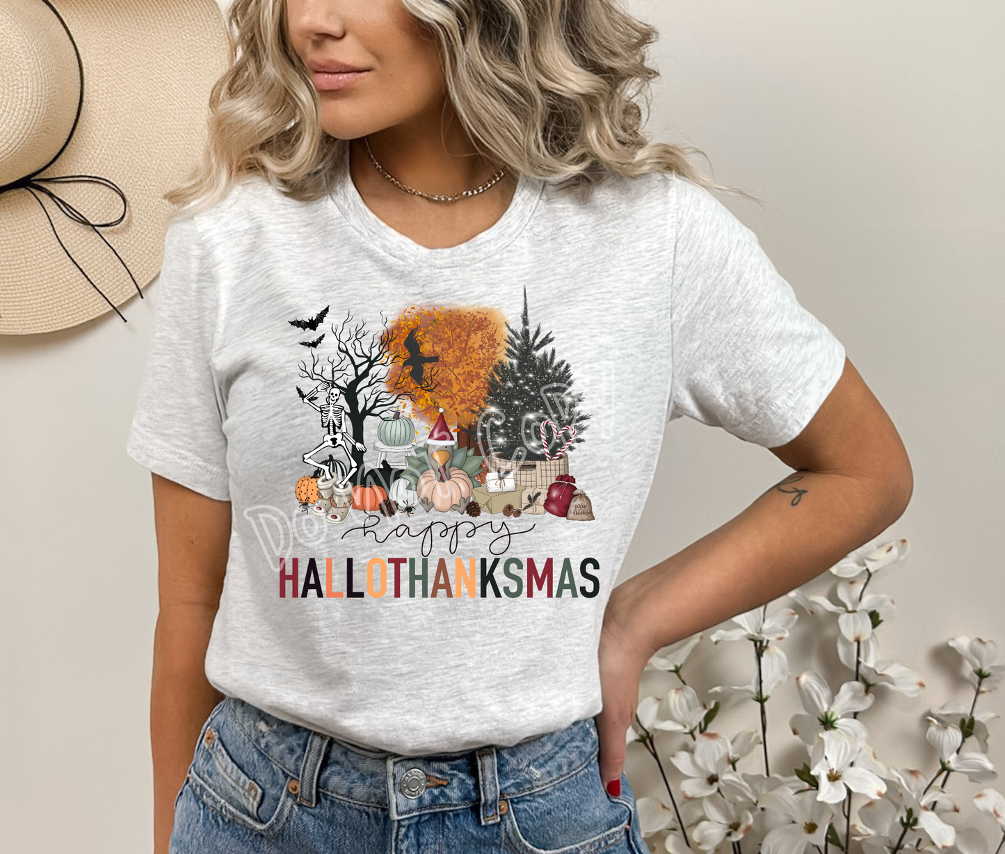 HAPPY HALLOWTHANKSMAS -UNISEX TEE ADULTS/KIDS