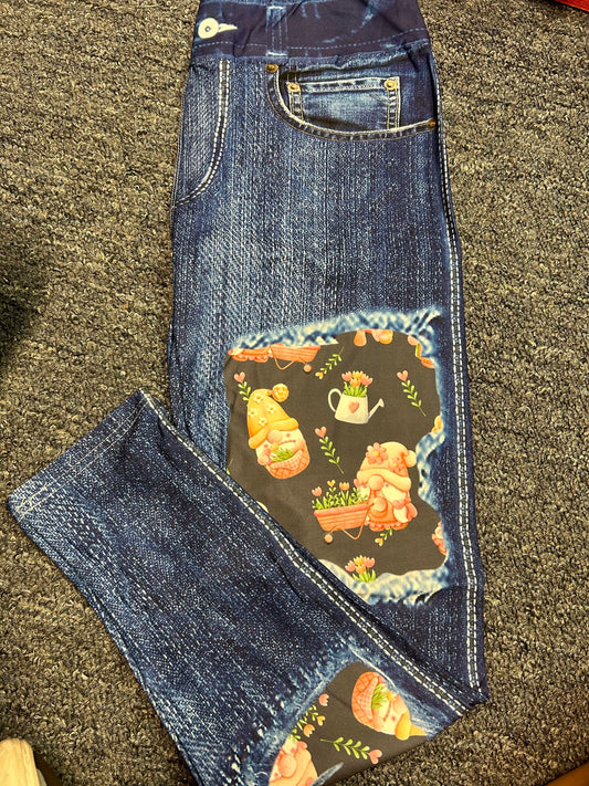 Denim Tulip Gnomes Patch