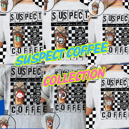 SUSPECT COFFEE COLLECTION DOUBLE SIDED TEE (MULTIPLE OPTIONS)