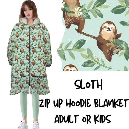 SLOTH - ZIP UP HOODIE BLANKET 2