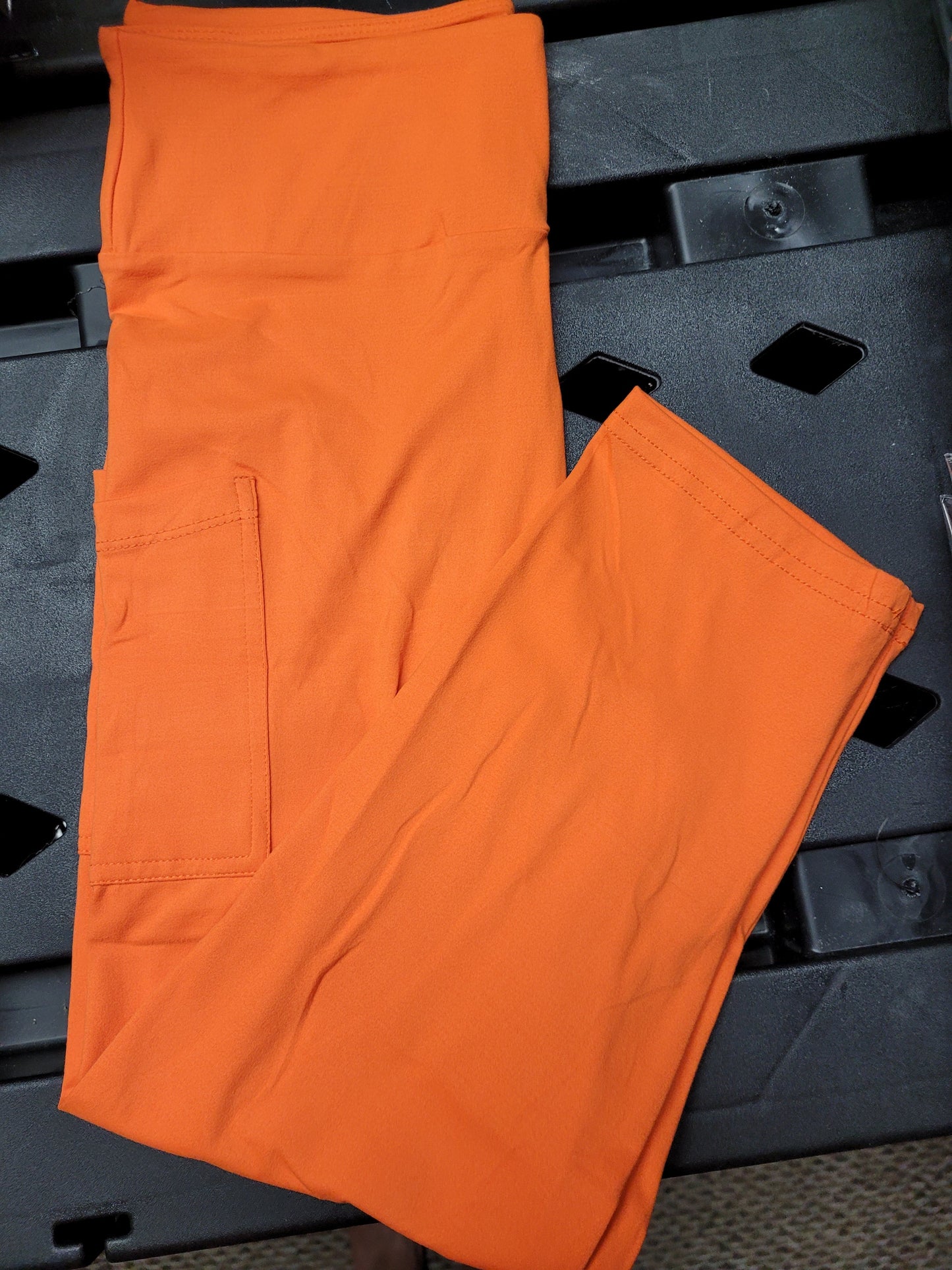 Orange capris and shorts with pockets