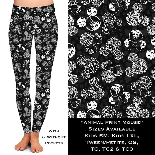 Animal Print Mouse - Leggings with Pockets