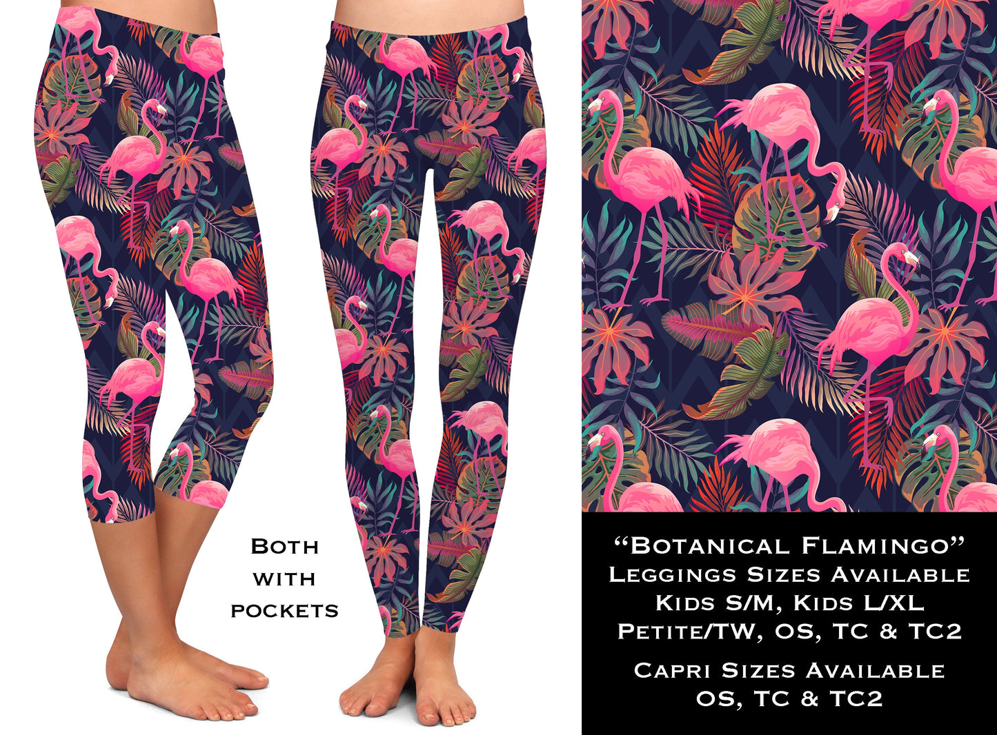 Botanical Flamingo - Leggings & Capris