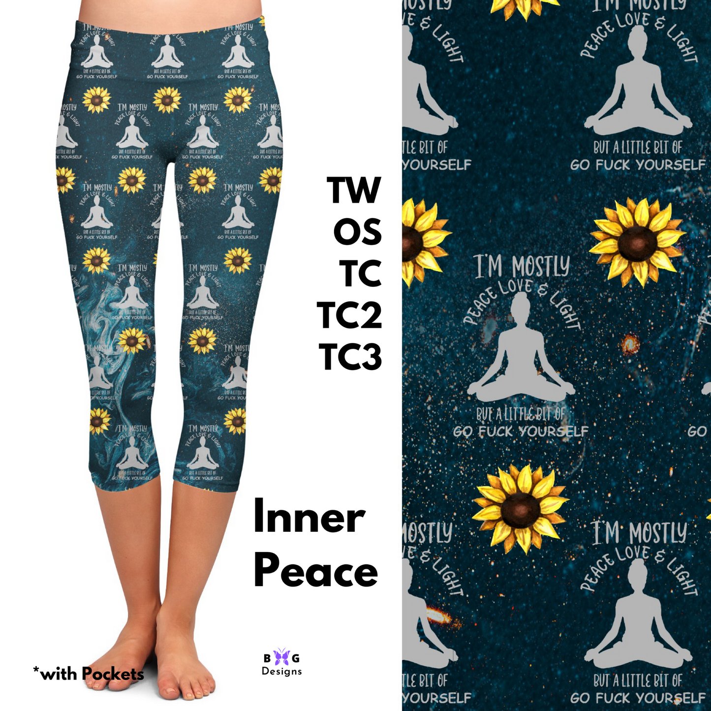 Inner Peace - Capri Leggings with Pockets