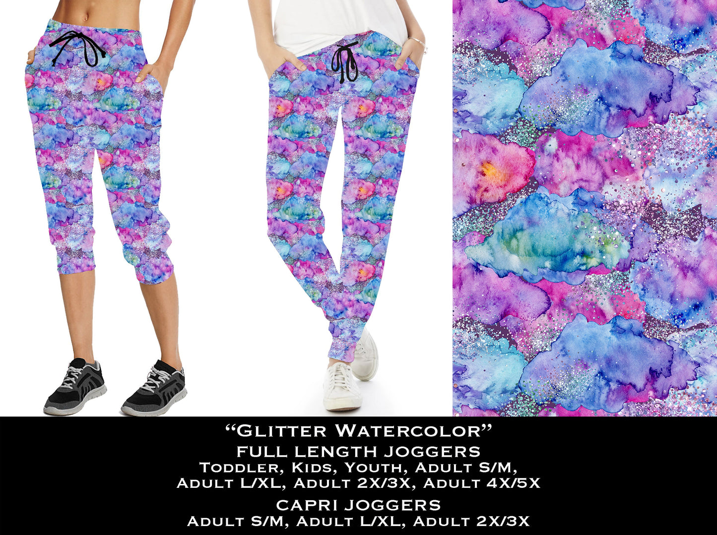 Glitter Watercolor - Full & Capri Joggers