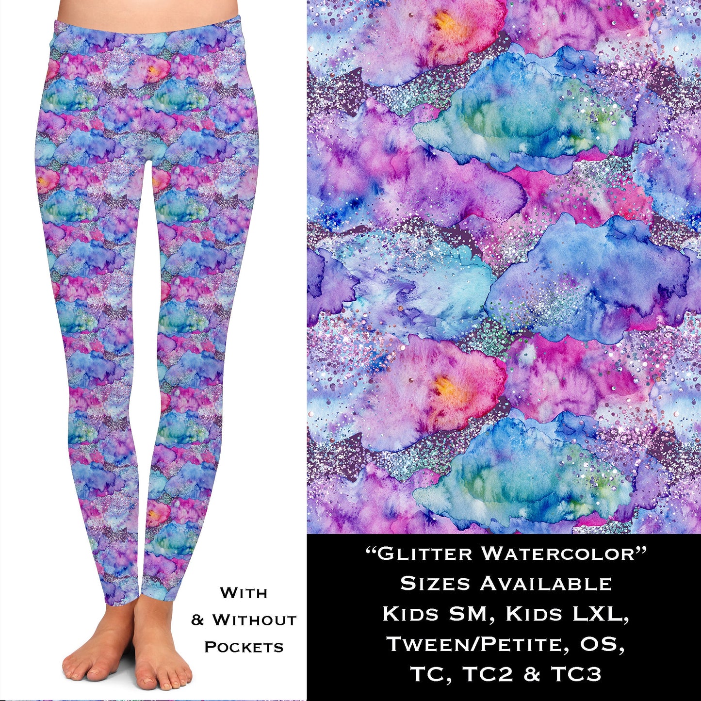 Glitter Watercolor - Leggings & Capris