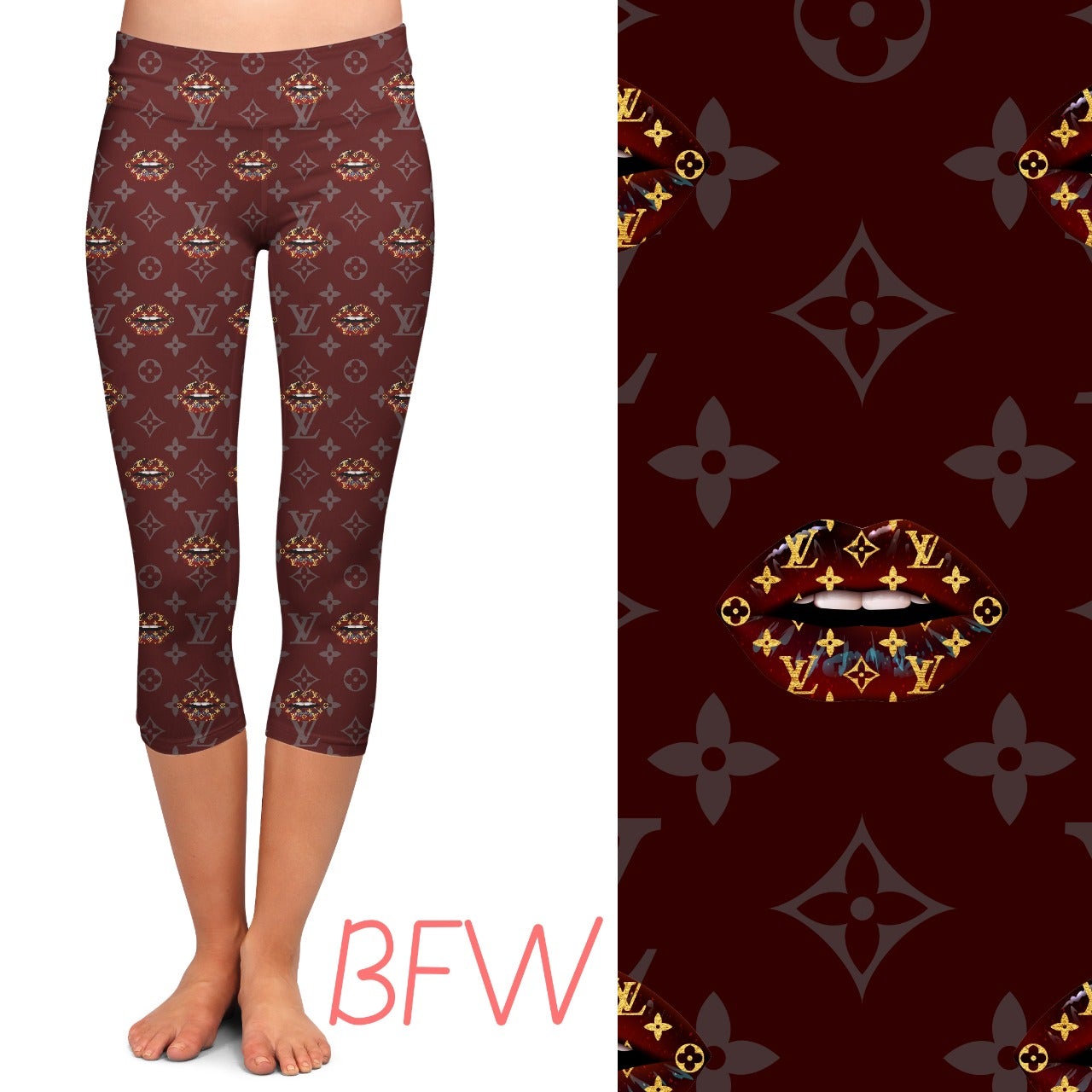 Brown Designer Leggings and Capris with pockets