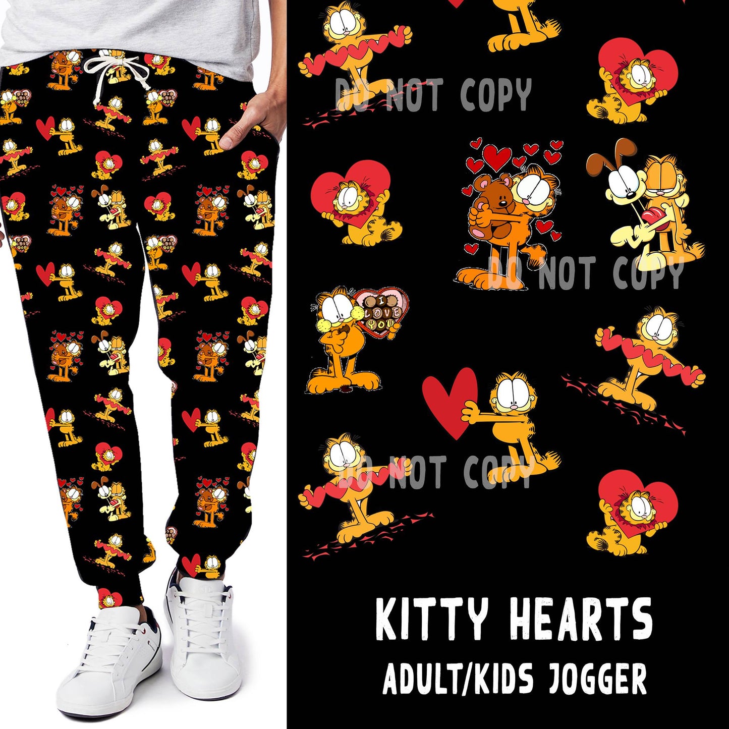 LUCKY IN LOVE-KITTY HEARTS LEGGINGS/JOGGERS