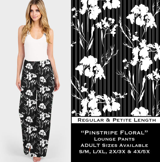 Pinstripe Floral Lounge Pants