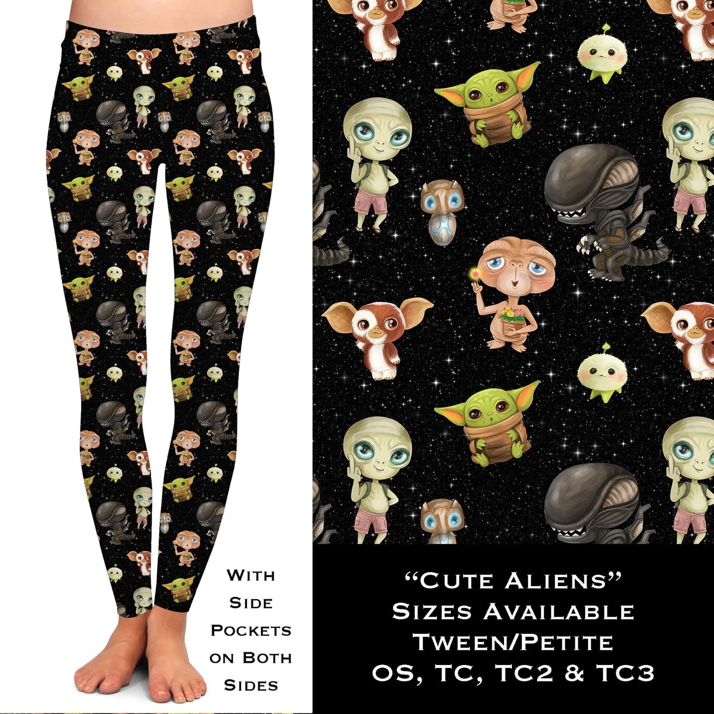 Cute Aliens - Leggings with Pockets