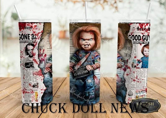 RTS - Chuck Doll News Skinny Tumbler