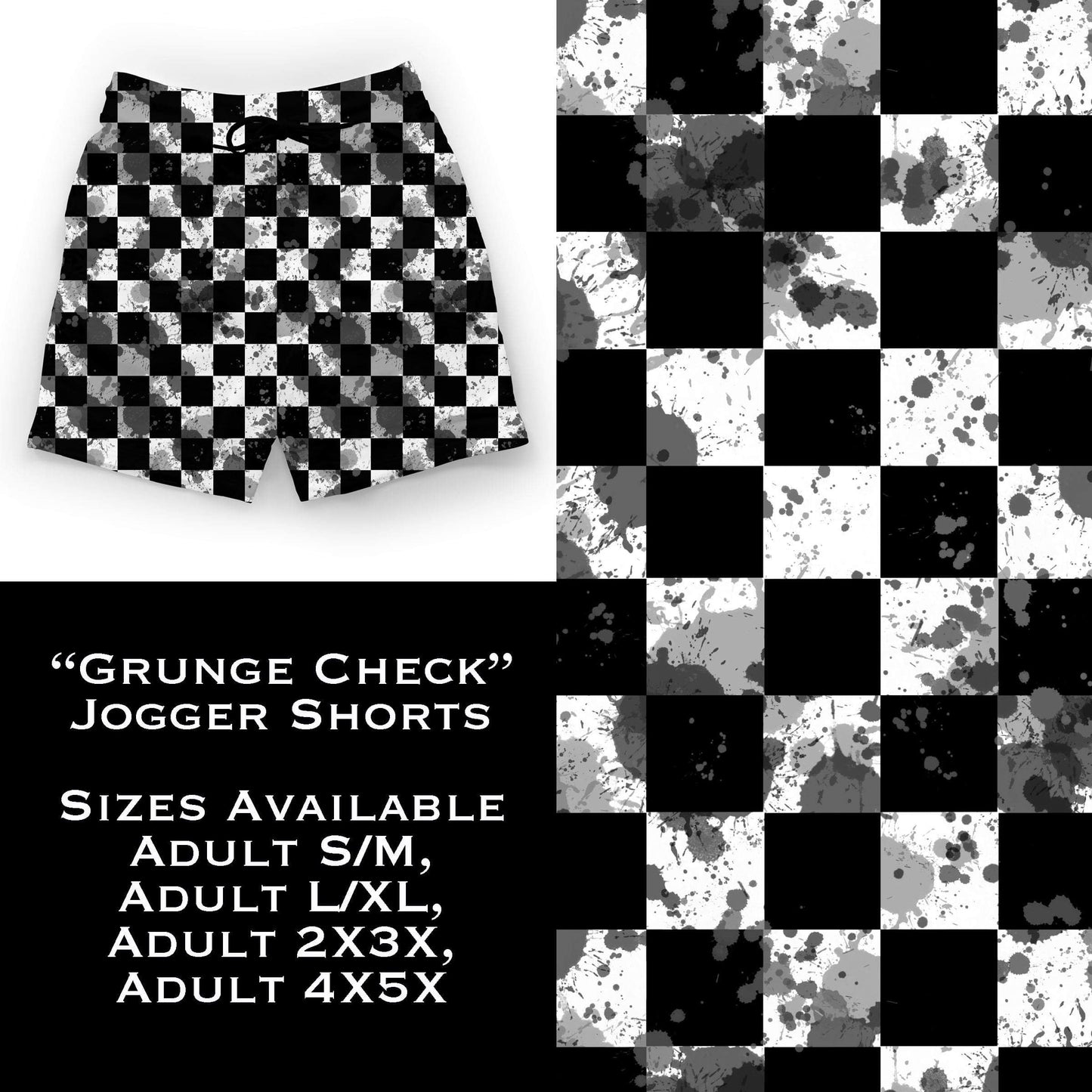 Grunge Check Jogger Shorts