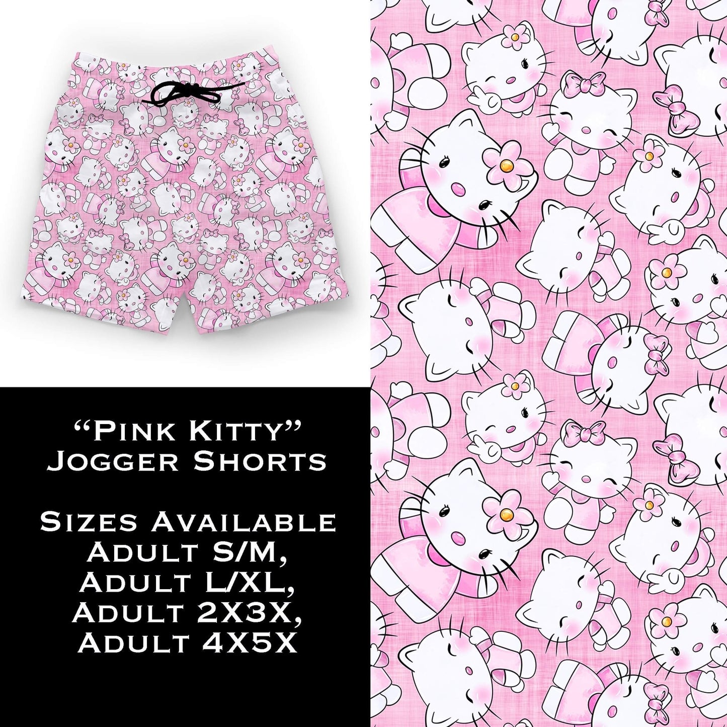 Pink Kitty Jogger Shorts