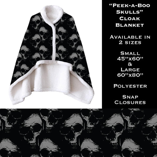 Peek-a-Boo Skulls Cloak Blanket