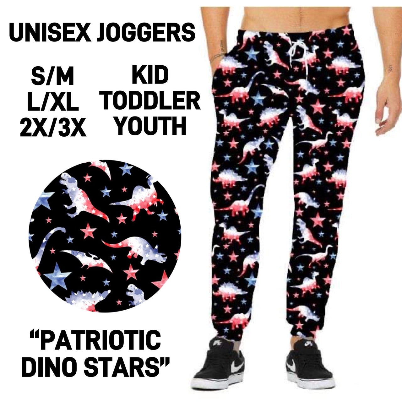 RTS - Patriotic Dino Stars Joggers