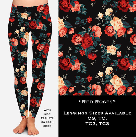 Red Roses - Legging & Capri
