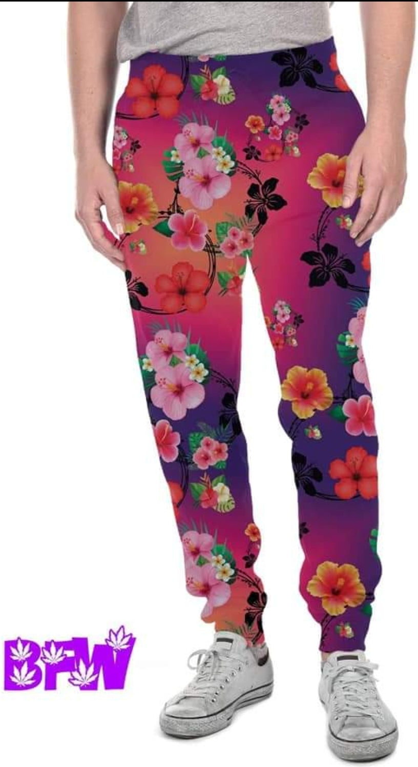 Hibiscus Love leggings, capris and joggers