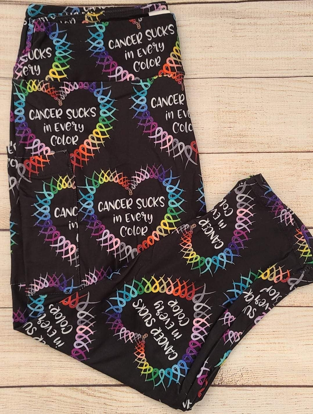 Cancer Sucks leggings or capri w/pockets